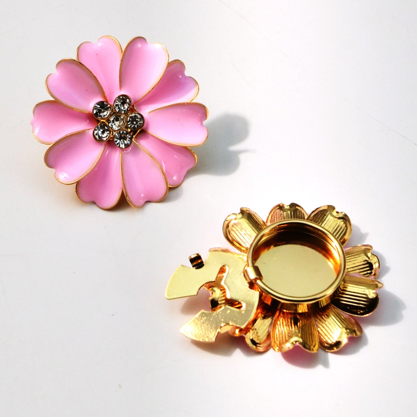 Sierlijke Knopcovers voor Dames met Bloemen en Steentjes