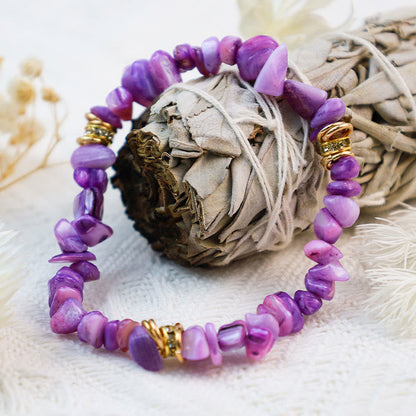 Natuursteen Armband met Kristallen en Kralen Zwart Celine