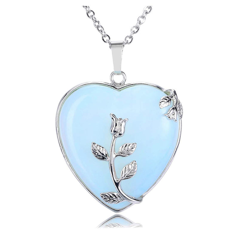 Rozenkwarts Halsketting Hartvormige Edelsteen Sieraden