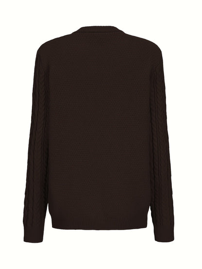 Gebreid Vest met Knoopsluiting en Zakken Zwart