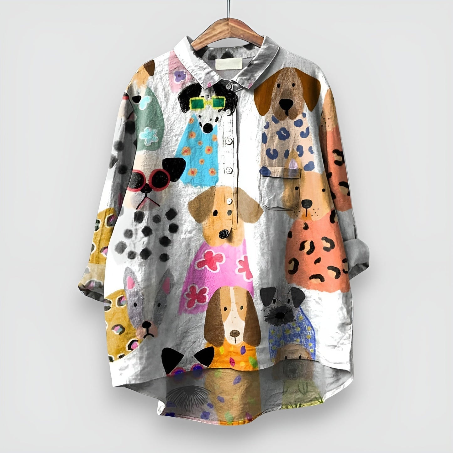 Dames Blouse Met Print Comfortabele Pasvorm