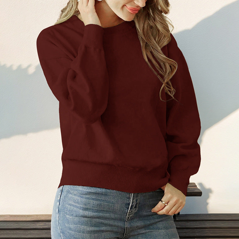 Dames Trui Warm Gebreid Ronde Hals Basis Collectie