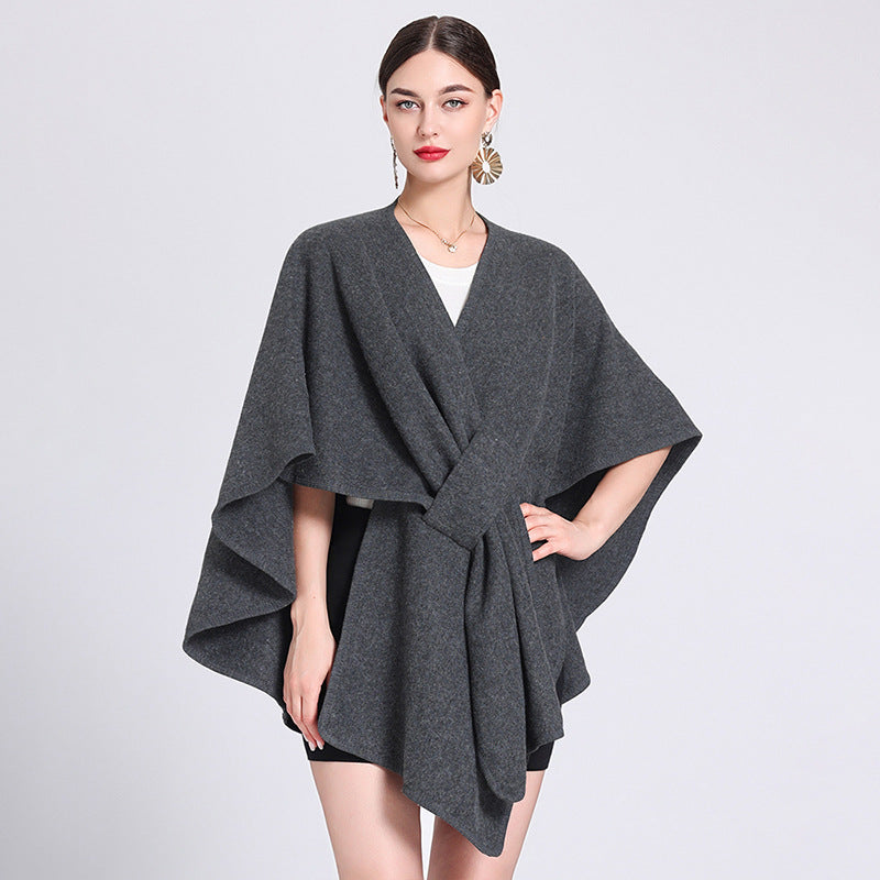 Dames Poncho Stijlvol met Riem en Elegant Design