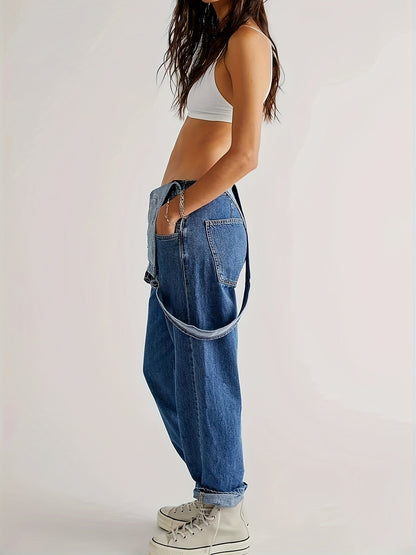 Dames Denim Jumpsuit Elegant Comfortabel voor Dagelijks Gebruik