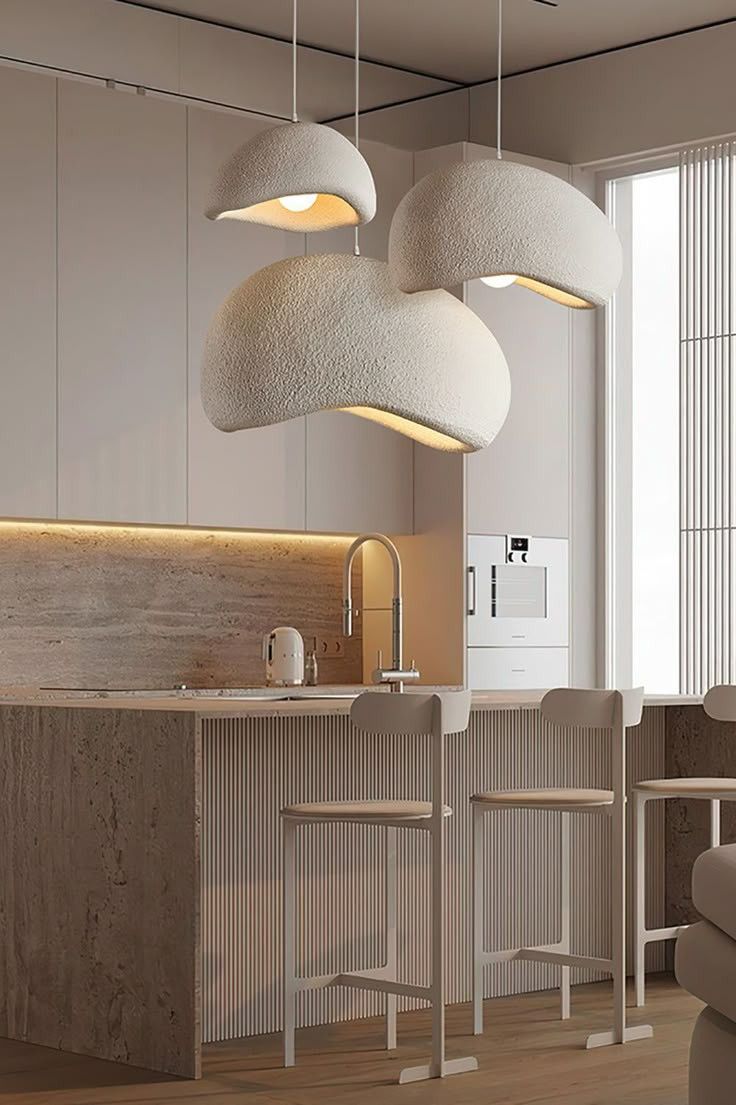 Design hanglamp wabi-sabi stijl zachte organische vorm