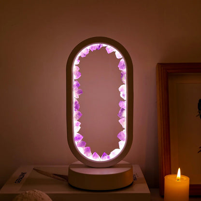 Amethist Lamp Handgemaakt Uniek Design Purper Kleur