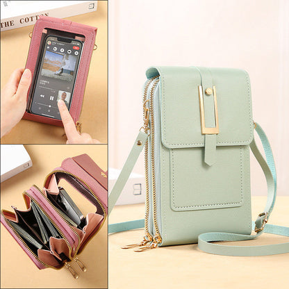 Dames Crossbody Telefoontas met Touchscreen Venster en Lacy Ontwerp