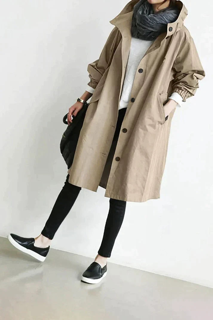 Dames Trenchcoat met Capuchon Waterdicht