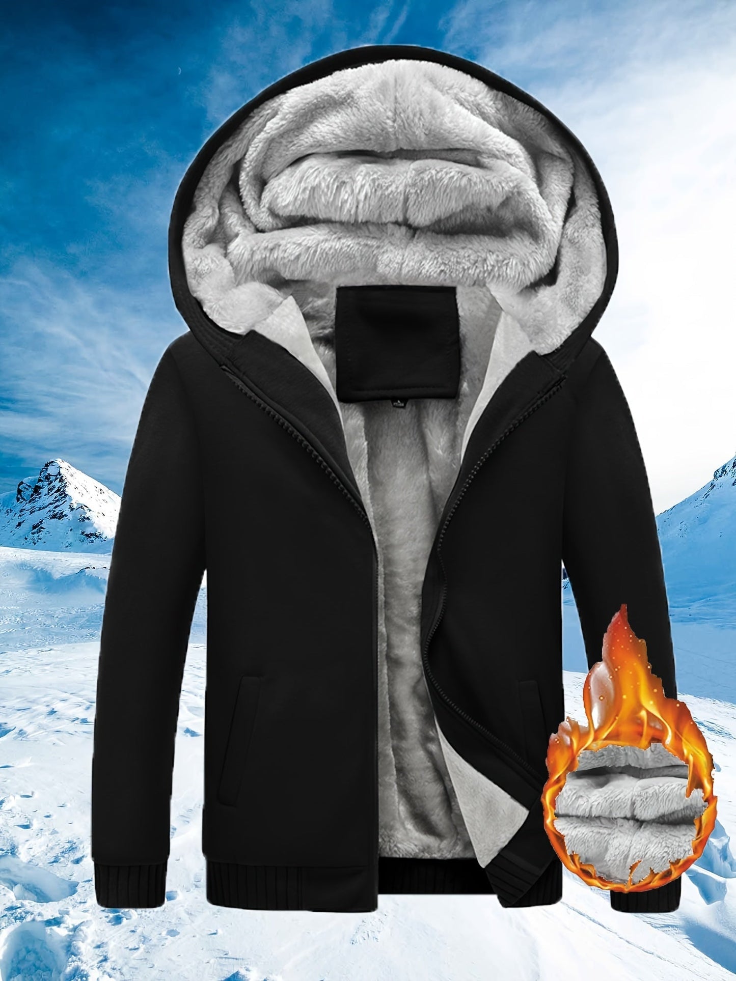 Winter Fleece Jas met Capuchon Warm en Comfortabel