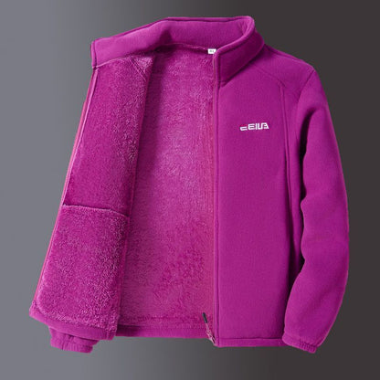 Dames Fleece Jas Warm en Zacht met Rits en Opstaande Kraag