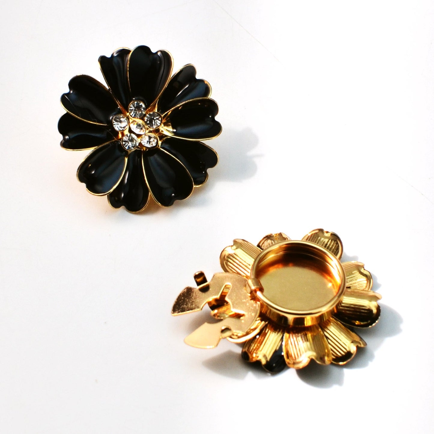 Sierlijke Knopcovers voor Dames met Bloemen en Steentjes
