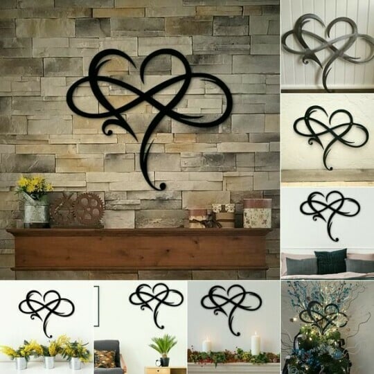 IJzeren Wanddecoratie Oneindig Hart Metaal Ornament