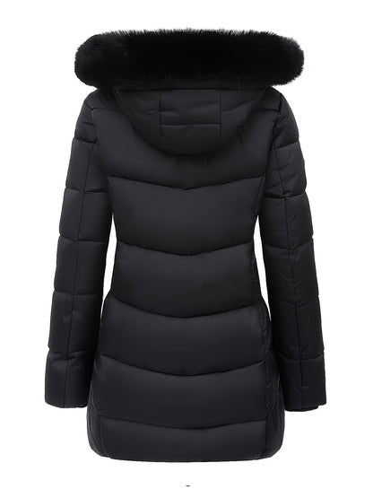 Warme Puffy Jas voor Vrouwen met Stijlvolle Details