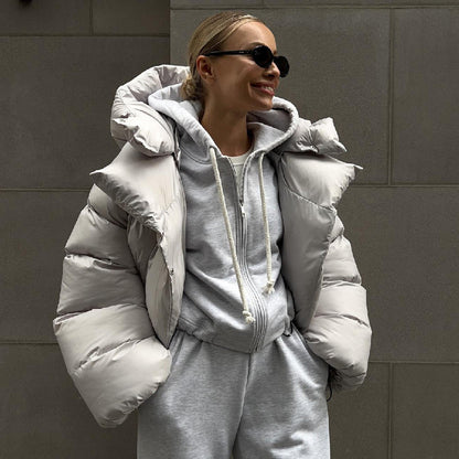 Dames Puffer Jas Kort Moderne Stijl - Mode Vibes