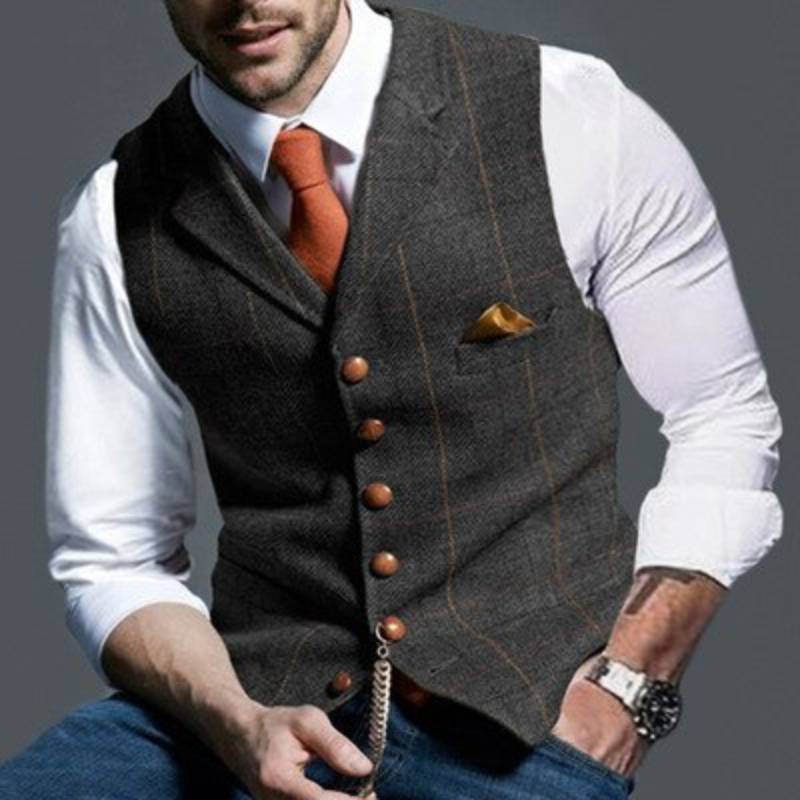 Heren Gilet Klassiek Vintage Stijl