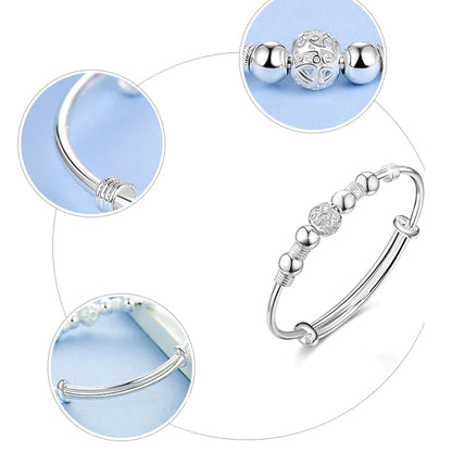 Zilveren Armband met Gelukskralen en Charms