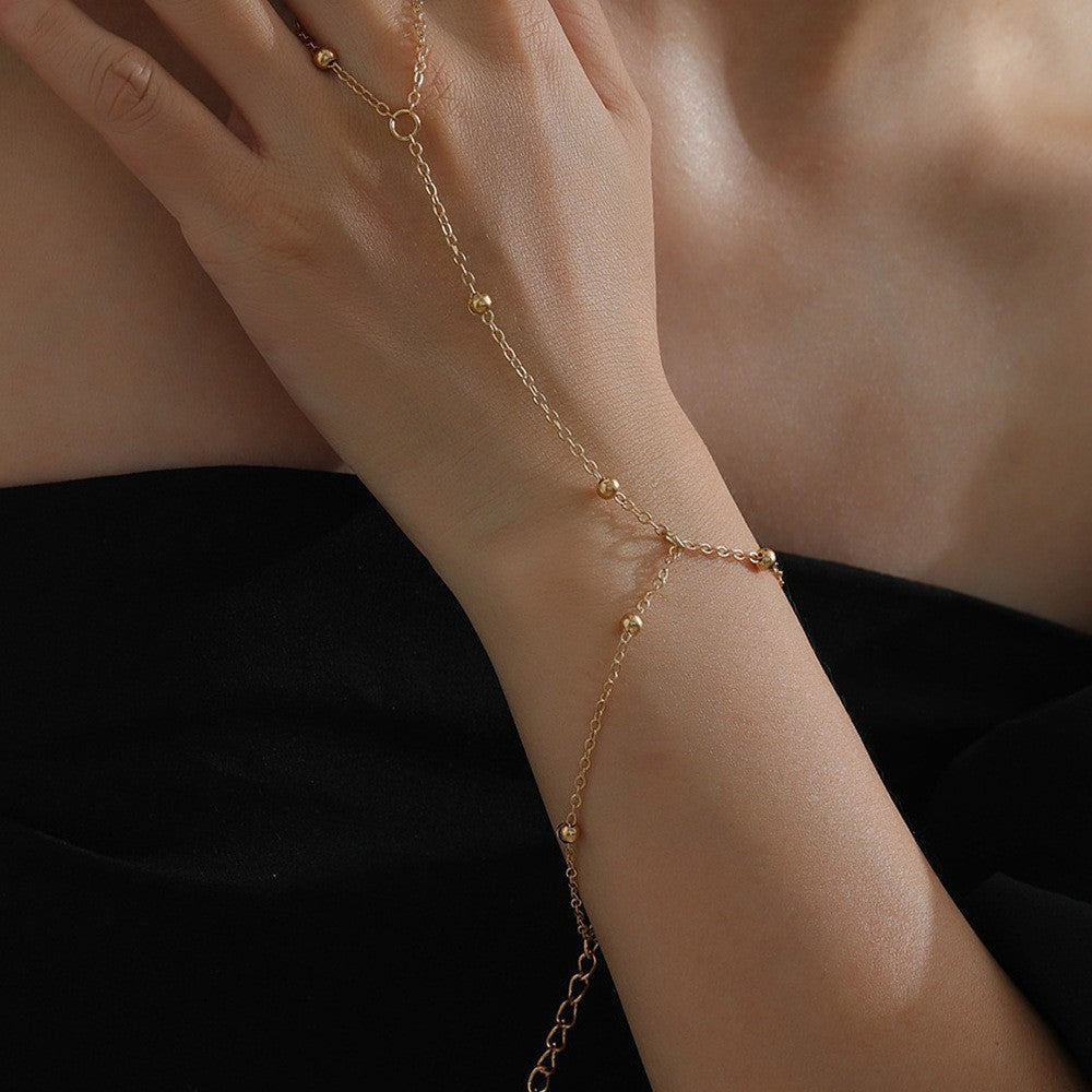 Dames Armband met Ring en Fijne Schakels Elegant Zilver