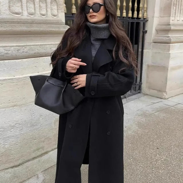 Dames Lange Overjas Trendy Warme Winterjas Boleo
