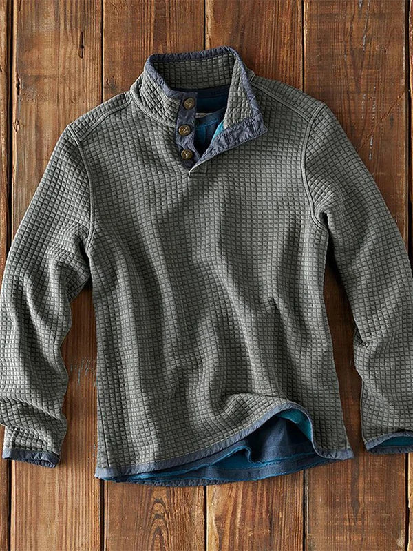 Lange Mouw T-shirt met Kraag voor Mannen