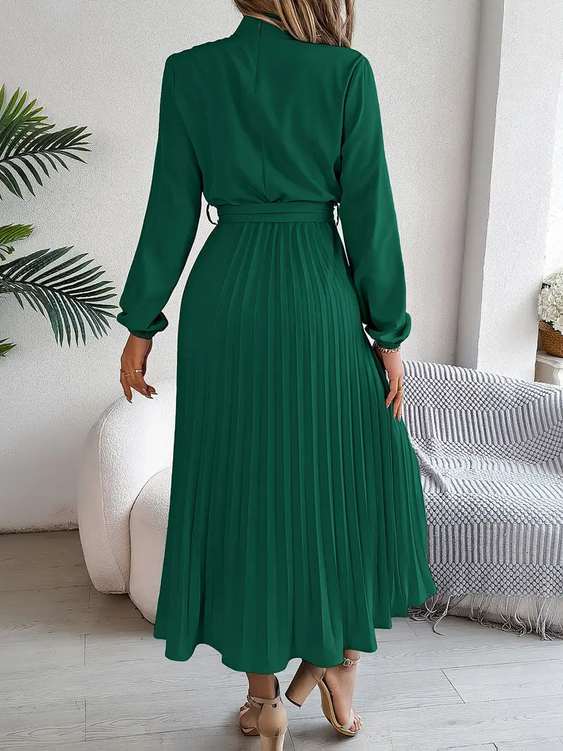 Midi Jurk met Ceintuur Elegante Minimalistische Stijl