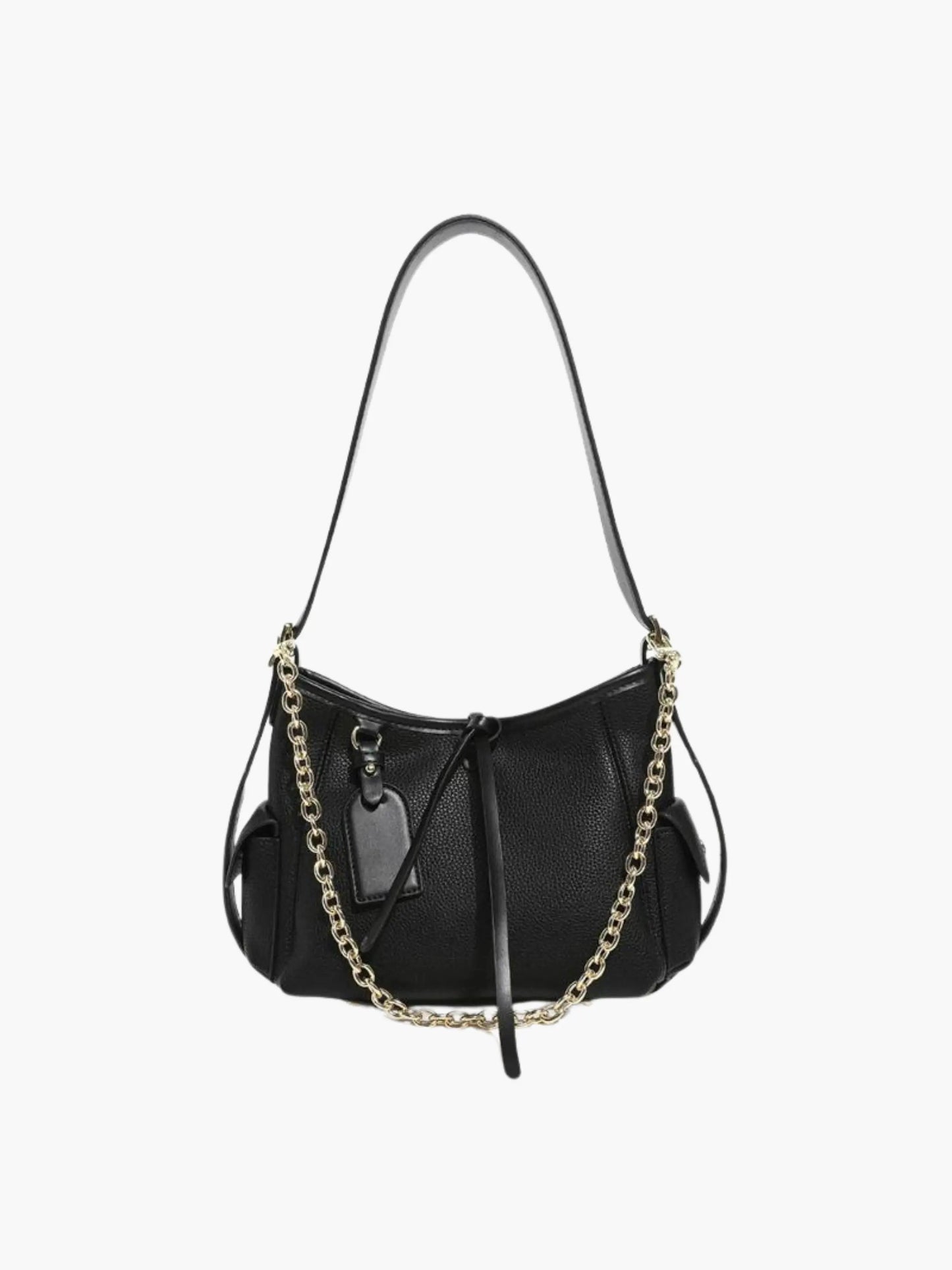 Leren Schoudertas met Ketting Detail Stijlvol Design - Mode Vibes