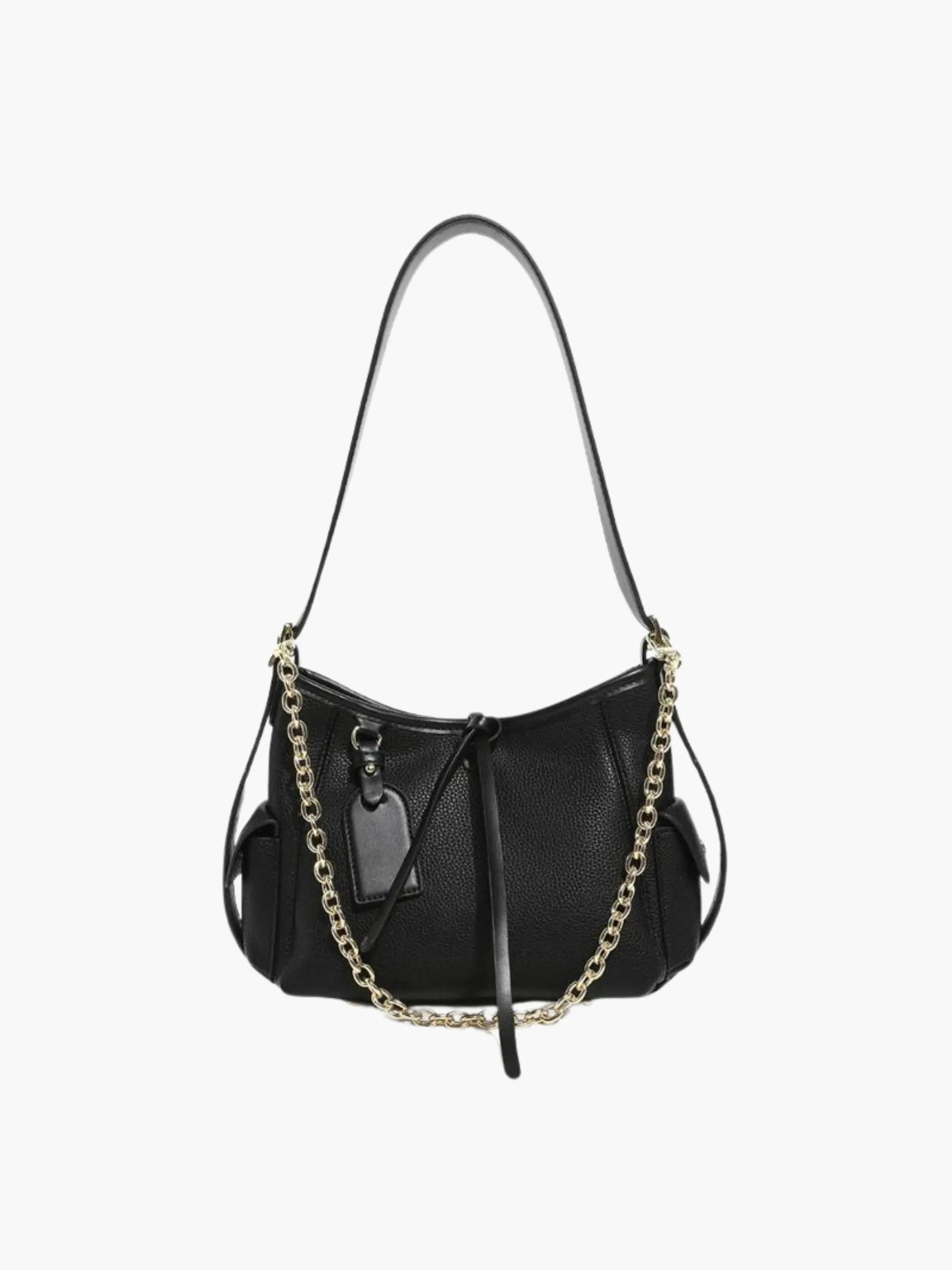 Leren Schoudertas met Ketting Detail Stijlvol Design - Mode Vibes