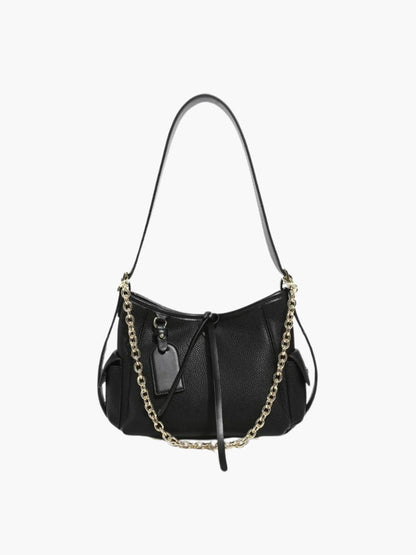 Leren Schoudertas met Ketting Detail Stijlvol Design - Mode Vibes