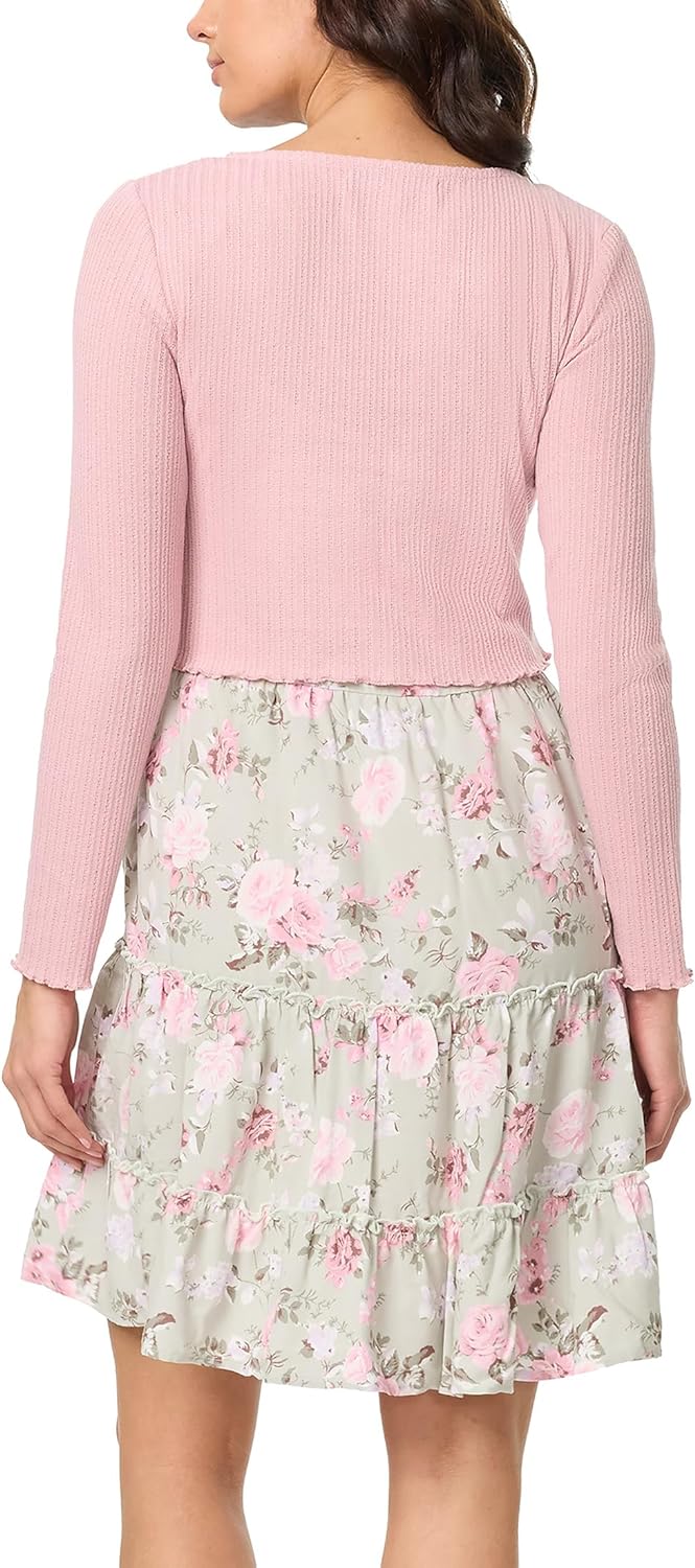 Flora Strappy Midi Jurk en Lange Mouw Vest voor Vrouwen
