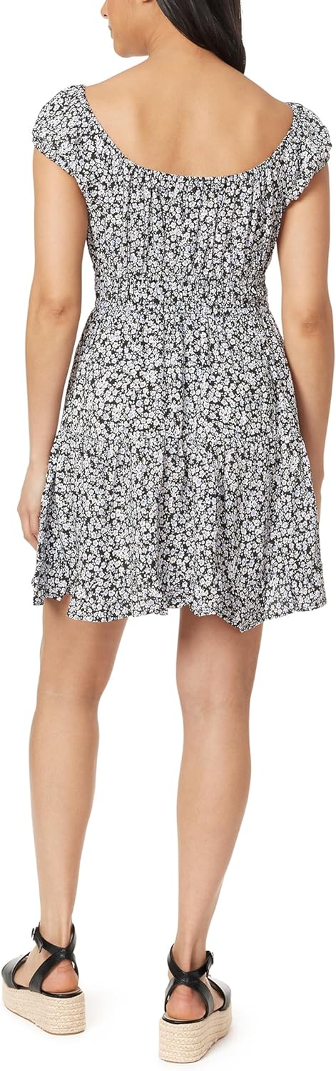 Bloemenveld Nikki Rayon Challis Prairie Mini Jurk voor Vrouwen