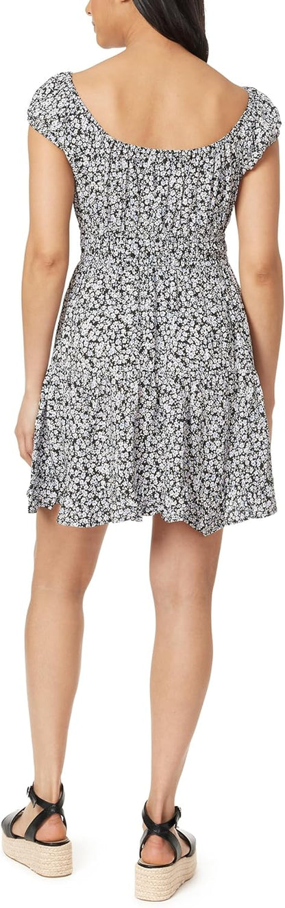 Bloemenveld Nikki Rayon Challis Prairie Mini Jurk voor Vrouwen
