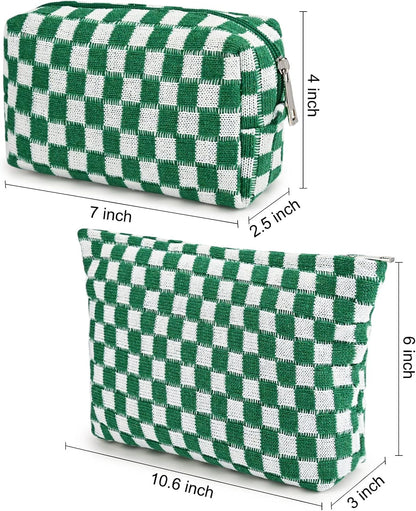 Make-up Tas Set Geruit Reisformaat