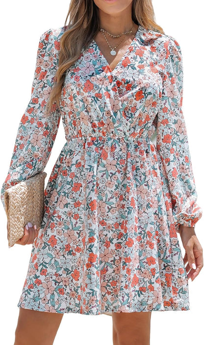 BloeiendeDames Bloemen Mini Jurk voor Stijlvolle Vrouwen