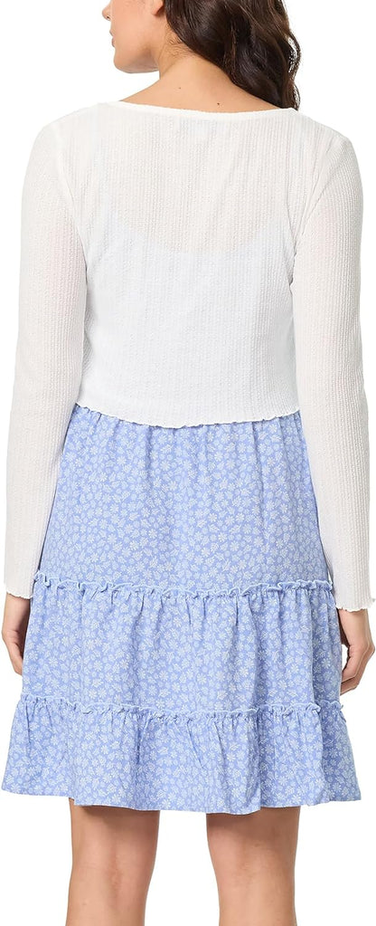Flora Strappy Midi Jurk en Lange Mouw Vest voor Vrouwen