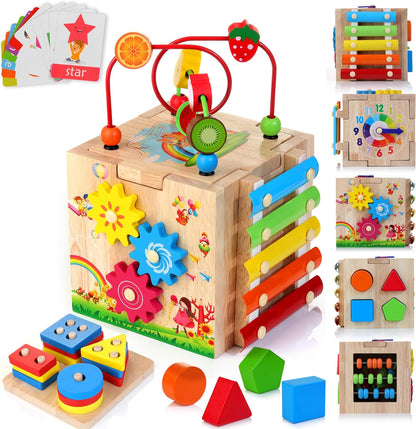 Montessori Speelkubus 8-in-1 Cubbi Houten Speelgoed