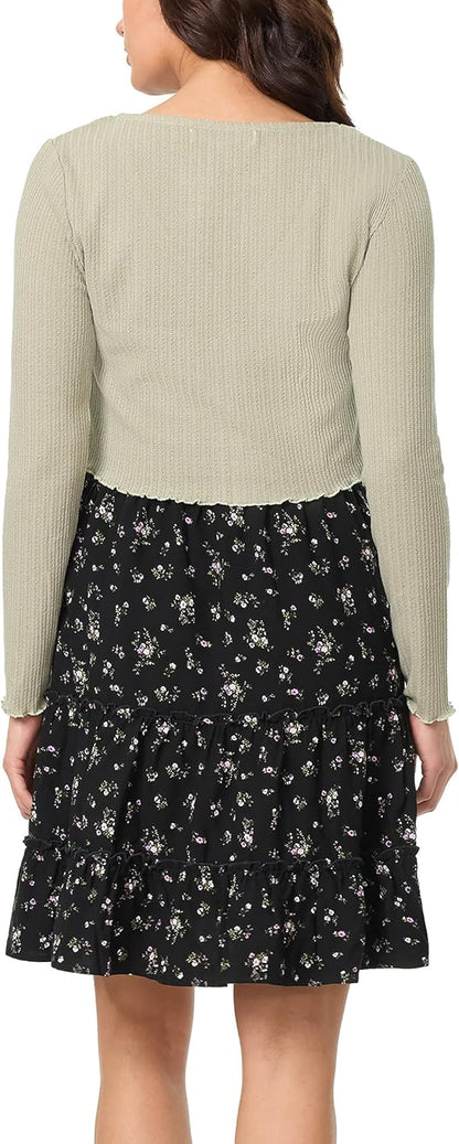 Flora Strappy Midi Jurk en Lange Mouw Vest voor Vrouwen
