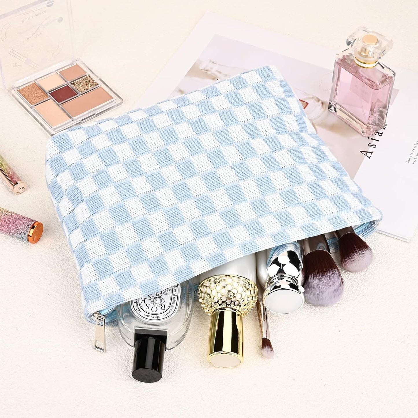 Make-up Tas Set Geruit Reisformaat