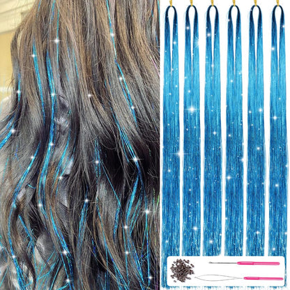 Haar Tinsel Kit Glitter Strengen voor Feestelijke Haarversiering