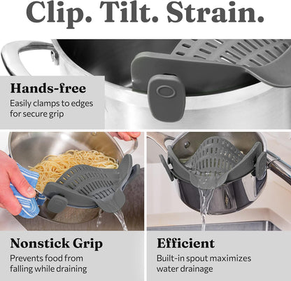 Silicone Zeef - Hittebestendig Clip-On Vergiet voor Pasta en Groenten