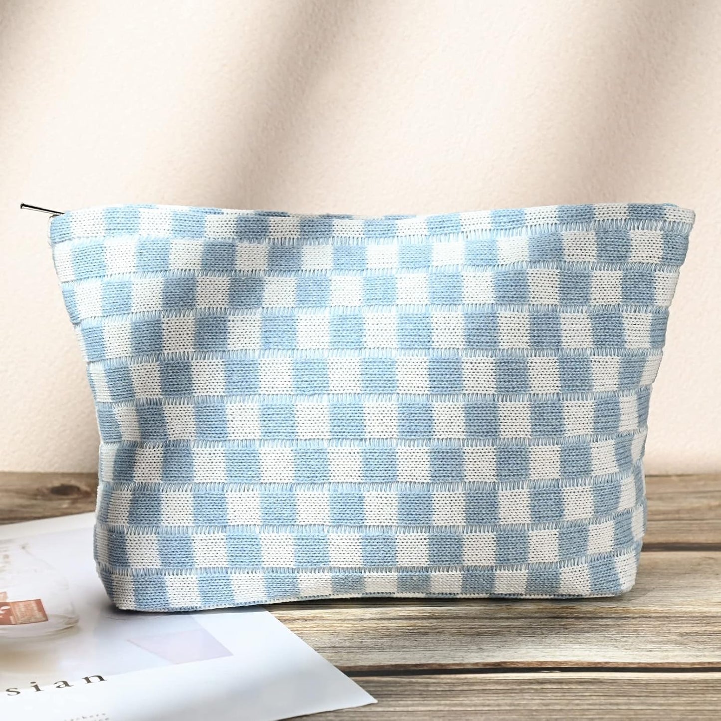 Make-up Tas Set Geruit Reisformaat