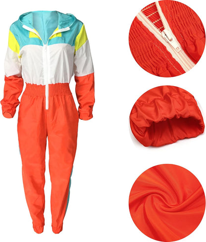 Dames Jumpsuit Windbreaker Retro Stijl