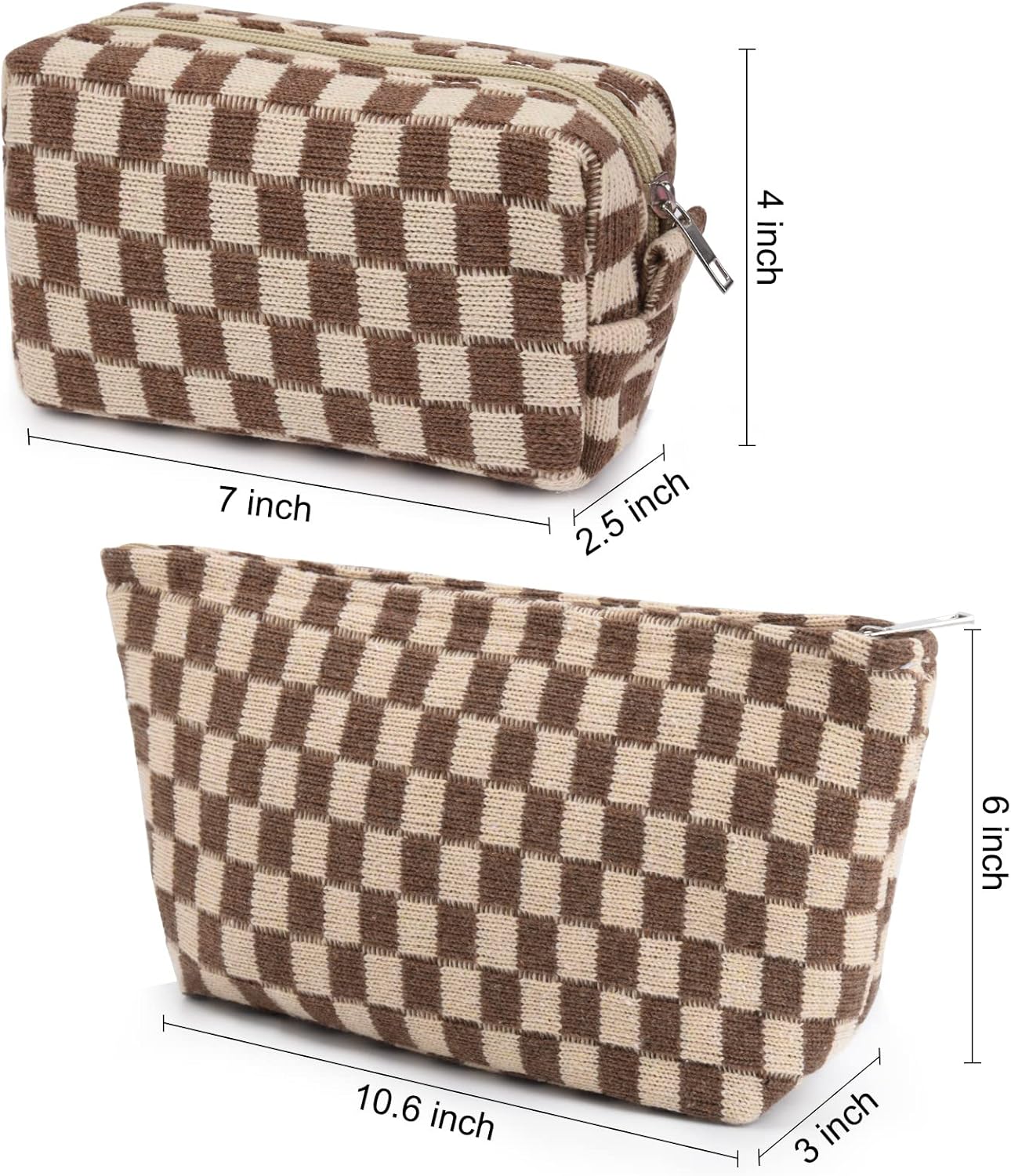 Make-up Tas Set Geruit Reisformaat