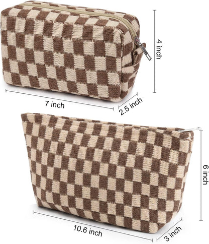 Make-up Tas Set Geruit Reisformaat