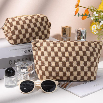 Make-up Tas Set Geruit Reisformaat