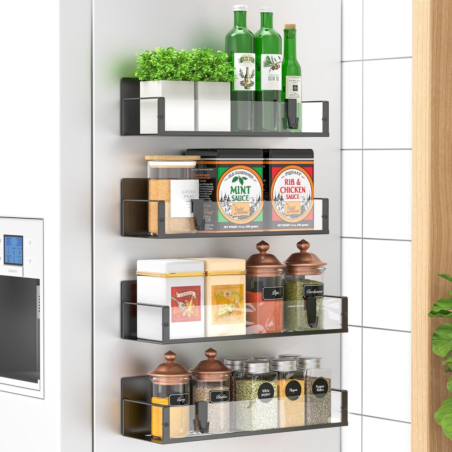 Magnetische Kruidenrek Set van 4 Stuks voor Keuken
