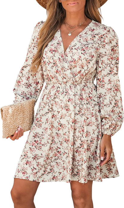 BloeiendeDames Bloemen Mini Jurk voor Stijlvolle Vrouwen