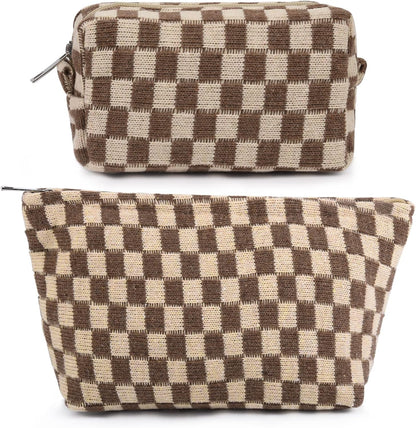 Make-up Tas Set Geruit Reisformaat