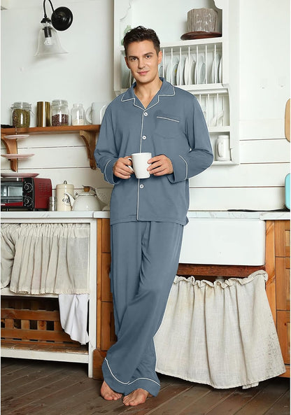 Heren Pyjama Katoen Comfortabel Leo