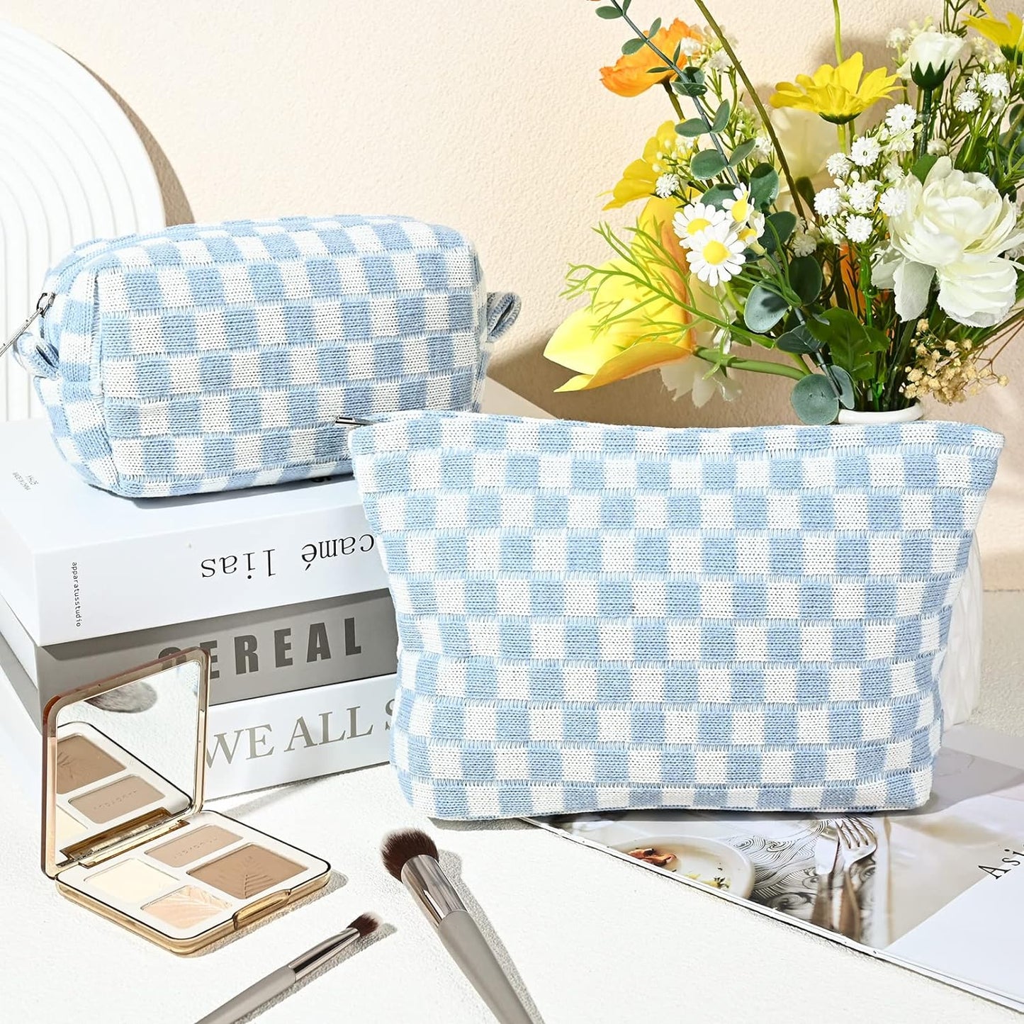 Make-up Tas Set Geruit Reisformaat