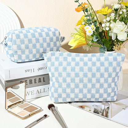 Make-up Tas Set Geruit Reisformaat