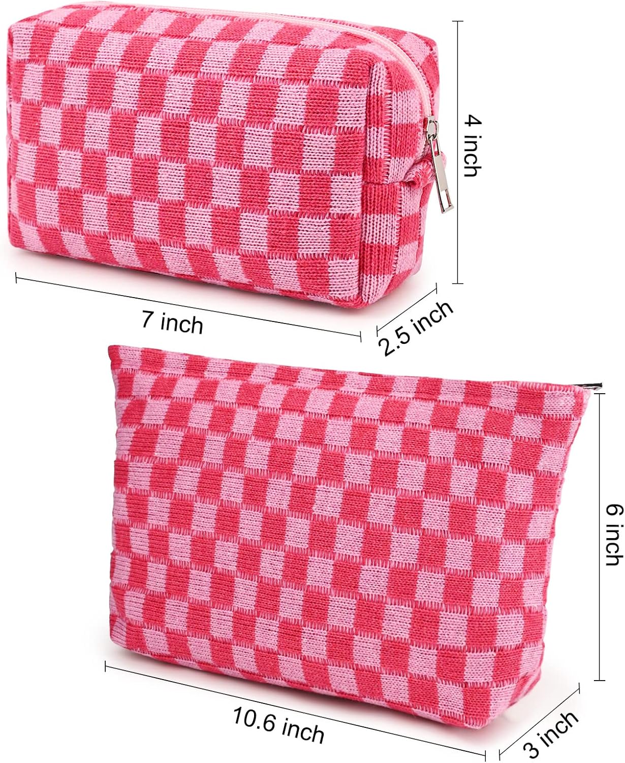 Make-up Tas Set Geruit Reisformaat